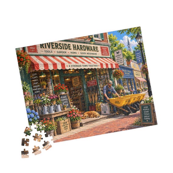 Vintage Riverside Hardware Street Scene Jigsaw Puzzle 110/252/520-Piece