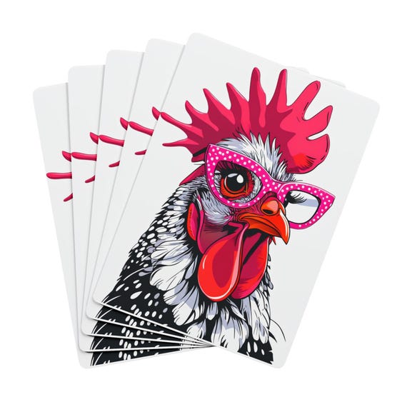 Whimsical Chicken Playing Cards: Fun Poker Night Deck for Game Lovers & Parties