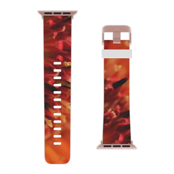 Bold and Beautiful: Apple Watch Band with Vibrant Orange Daisy Print