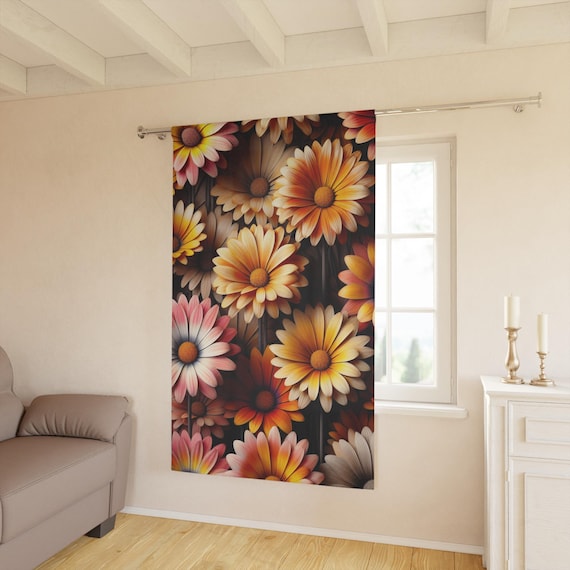 Vibrant Floral Window Curtains: Nature-Inspired Home Decor for Living Room, Bedroom, Sunshine Vibes
