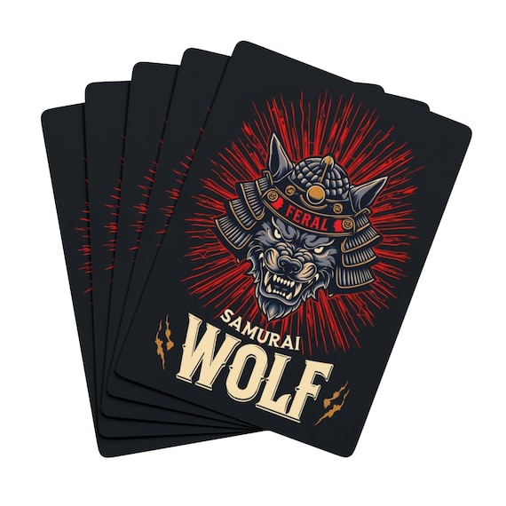 Samurai Wolf Playing Cards: Collectible Deck for Game Night