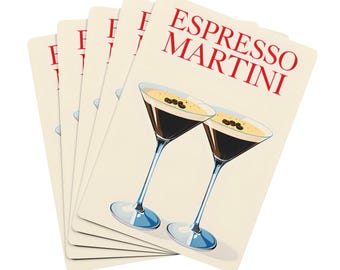 Espresso Martini Illustration Playing Cards | Cocktail Themed Deck