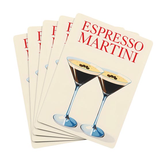 Espresso Martini Illustration Playing Cards | Cocktail Themed Deck