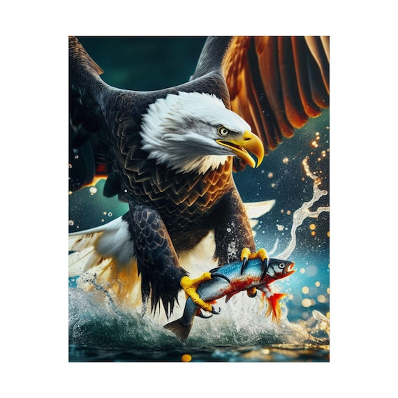 Majestic Eagle Rolled Poster, Wildlife Art Decor, Nature Lover Gift, Wall Art for Home, Bird Enthusiast Decor, Animal Photography