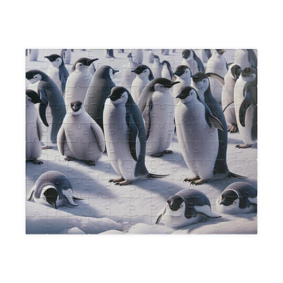 Penguin Puzzle - Cozy Family Game, Fun Gift for Puzzle Lovers, Unique Home Decor, Educational Activity, Celebrate Togetherness