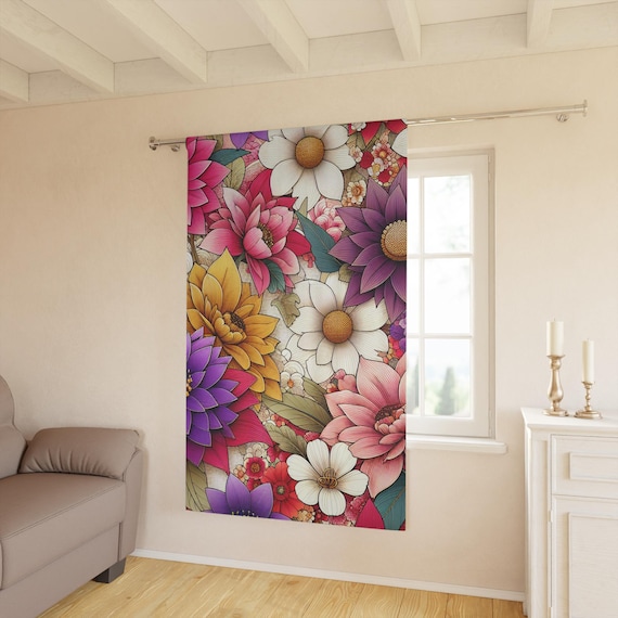 Bohemian Floral Window Curtains: Vibrant Home Decor for Living Room, Bedroom, Spring Refresh