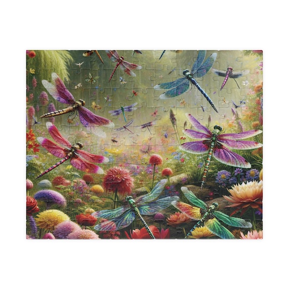 Dragonfly Garden Puzzle Collection - 110, 252, 520, 1014-piece, Nature Lovers Gift, Home Decor, Family Activity, Eco-Friendly