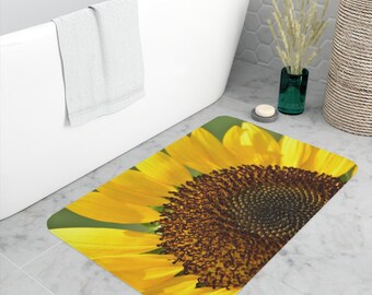 Sunflower Bath Mat Floral Sunflower Microfiber Memory Foam Bath Rug ...