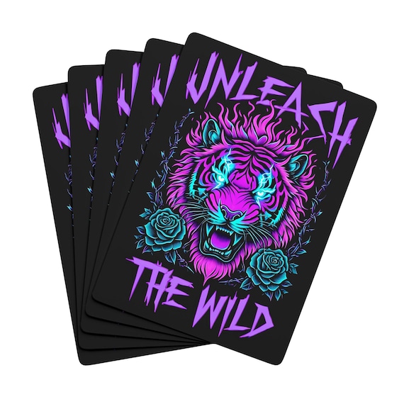 Tiger Playing Cards - Vibrant Art Deck, Casino Style