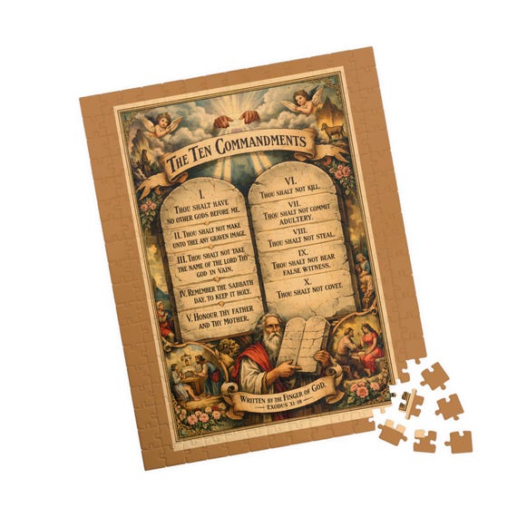 Ten Commandments Religious Scripture Jigsaw Puzzle 110-520 Pieces Bible Christian Gift Church Activity