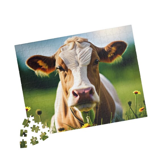 Cow Jigsaw Puzzle: Rustic Farmhouse Decor, Fun Family Activity
