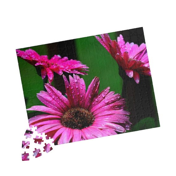 Vibrant Floral Photo Puzzle – Pink Gerbera Daisies, Mindful Activity (110/252/520 Pieces)