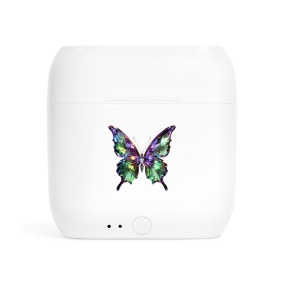 Vibrant Butterfly Wireless Earbuds: Stylish Case & Unique Gift for Music Enthusiasts