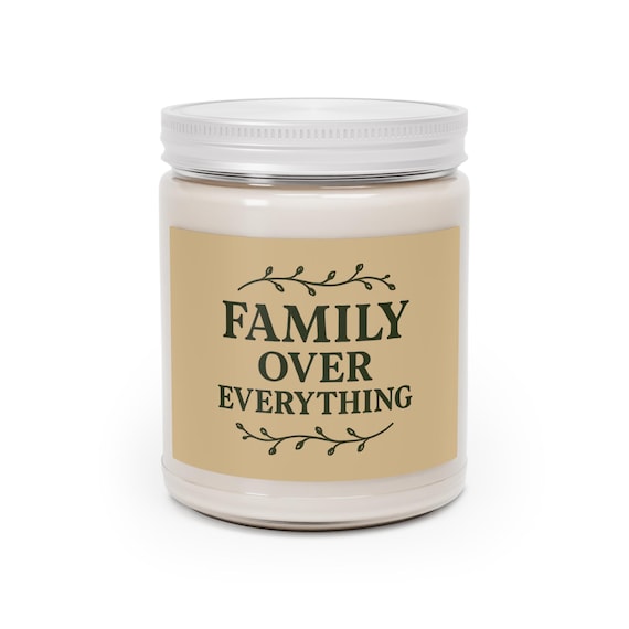 Family Over Everything Soy Candle – 9oz Hand-Poured, Reusable Glass Jar (50-60 Hour Burn)