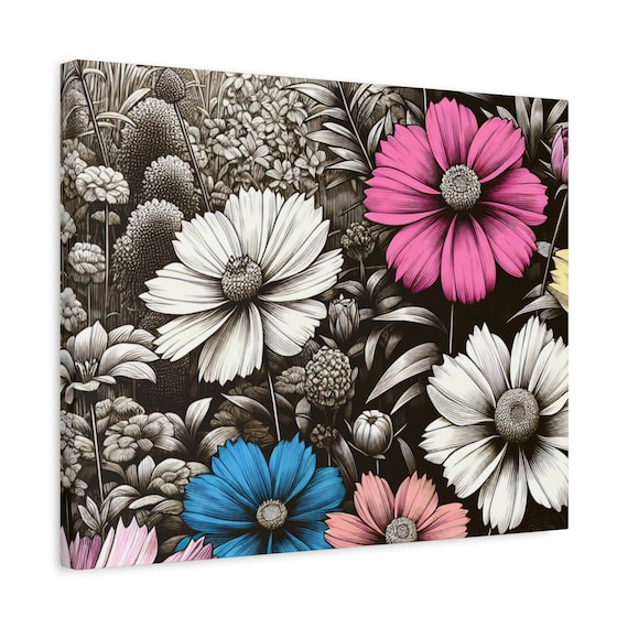 Floral Canvas Art Print: Vibrant Botanical Wall Decor, 20x16