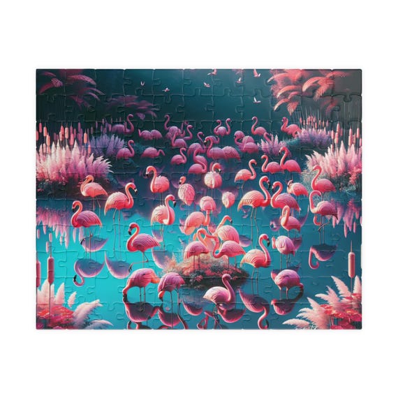 Flamingo Paradise Puzzle - Vibrant 520-Piece Jigsaw for Family Game Night, Home Decor, Holiday Gift, Relaxation Activity