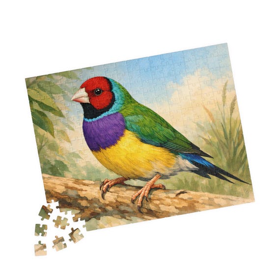 Gouldian Finch Illustration Puzzle | 110/252/520 Piece Jigsaw