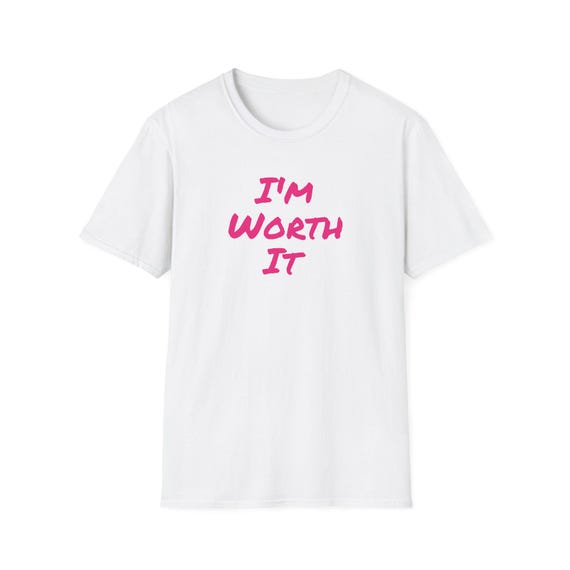 Empowering Unisex Softstyle T-Shirt: "I'm Worth It" Graphic, Motivational Tee, Casual Wear, Gift for Self-Love, Everyday Style