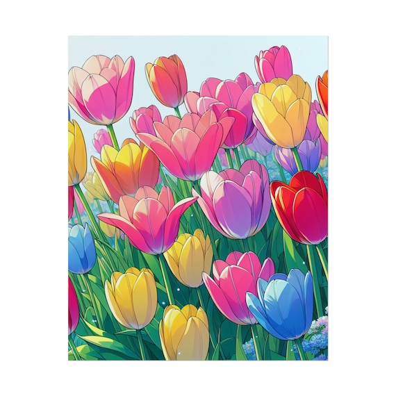 Vibrant Floral Rolled Posters: Spring Wall Art for Home Decor, Room Makeover & Gift Ideas