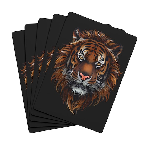Tiger Head Playing Cards: Vibrant Card Game Night Deck