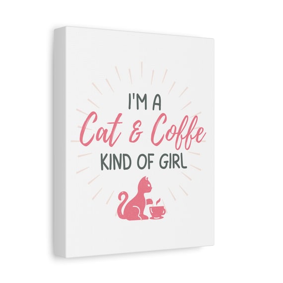Cat & Coffee Canvas Print: Whimsical Kitchen Wall Art