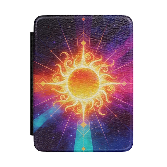 Radiant Sunburst Galaxy Kindle Case | Cosmic Sun E-reader Cover
