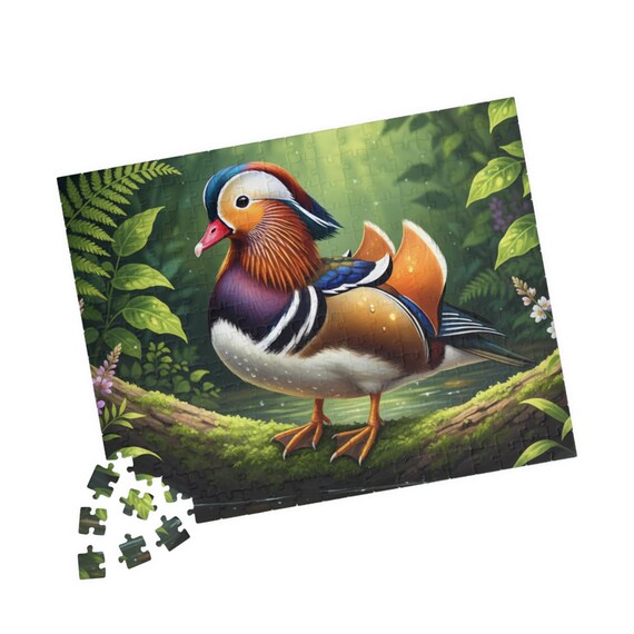 Mandarin Duck Illustration Puzzle | 110, 252, or 520-piece jigsaw