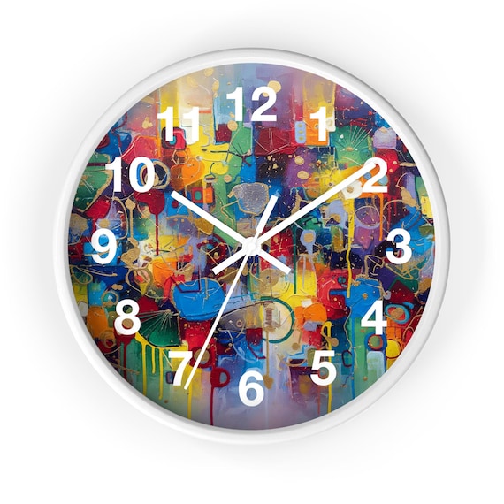Colorful Abstract Paint Drip Wall Clock | Vibrant Modern Art Home Decor Gift