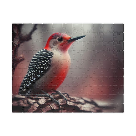Woodpecker Puzzle - Nature Lover Gift, Bird Watching Decor, Family Activity, Unique Gift for Puzzle Fans, 110-520 pieces