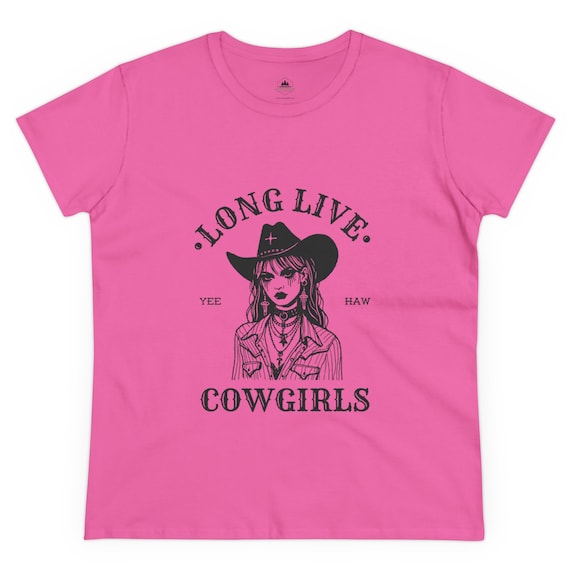 Western-Inspired Cowgirl Chic Cotton Tee: Stylish Midweight Shirt for Country Lovers