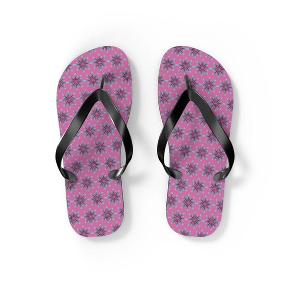 Trendy Floral Flip Flops - Beachwear, Summer Vibes, Vacation Sandals, Pool Party, Gift for Her, Stylish Footwear