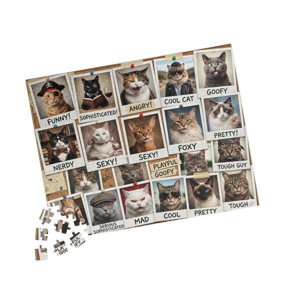Cat Mood Photo Collage Puzzle | 110 to 520-Piece Jigsaw