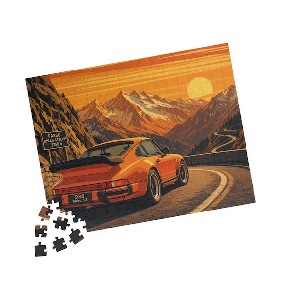 Sunset Mountain Drive Porsche 911 Puzzle | Scenic Car Landscape Jigsaw