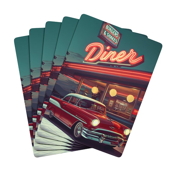 Retro Diner Playing Cards | Vintage Car Ace Spade Deck