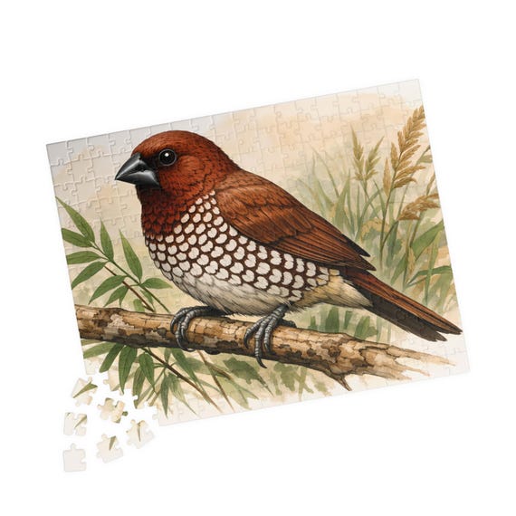 Colorful Spice Finch Bird Jigsaw Puzzle - 252 520 1014 Piece Wildlife Nature Art