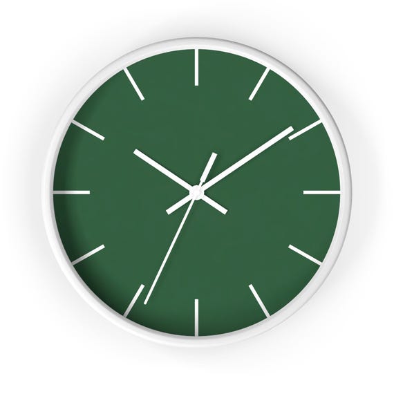 Minimal Green Dial Wall Clock Modern Simple Scandinavian Home Decor Living Room Office Kitchen
