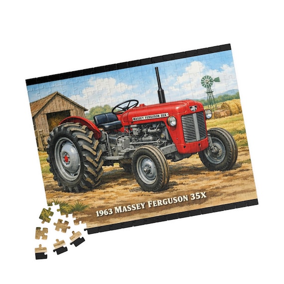 1963 Massey Ferguson 35X Tractor Puzzle | Vintage Farm Scene | 110 to 520-pieces