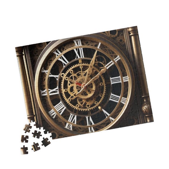 Vintage Steampunk Clockwork Gears Jigsaw Puzzle 110/252/520 Pieces Brain Teaser Gift