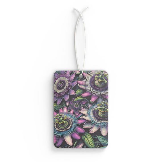 New Car Scent Car Air Freshener with Purple Passion Flower Design - Car Accessories