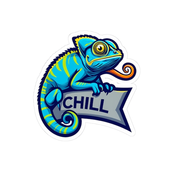 Chill Chameleon Kiss-Cut Stickers, Colorful Laptop Decals, Fun Vibe Decor, Perfect for Kids and Adults, Unique Gifts for Animal [...]