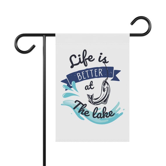 Lake Life Garden Banner, Outdoor Decor, Fishing Theme, Seasonal Yard Flag, Home Entrance Decor, Summer Accessories