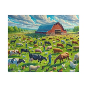 Farm Life Puzzle: Serene Barn Scene, Family Activity