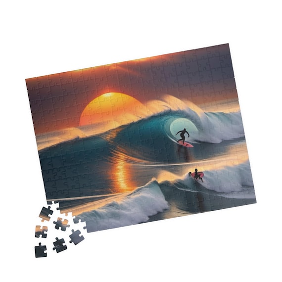 Sunset Surfers Jigsaw Puzzle 110-520-piece | Surfer Gift | Relaxation Hobby