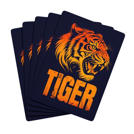 Tiger Playing Card Deck – 300gsm Cardstock, Gamer Gift