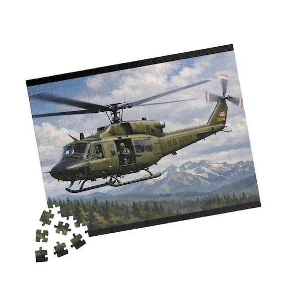 Army Helicopter Puzzle 110-520 Piece | Military Huey Aircraft Jigsaw Patriotic Gift