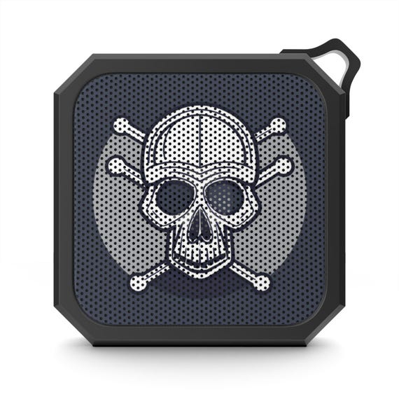 Skull and Crossbones Outdoor Bluetooth Speaker for Camping, Hiking, Working, and more.