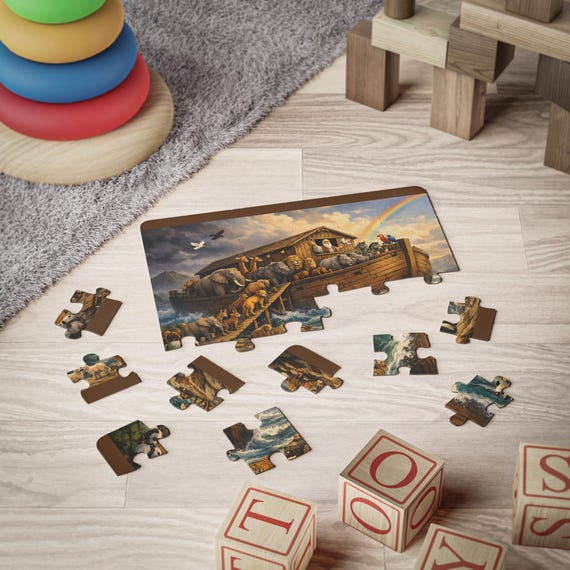 Noah's Ark Kids Puzzle, 30-Piece Jigsaw | Bible Study Game