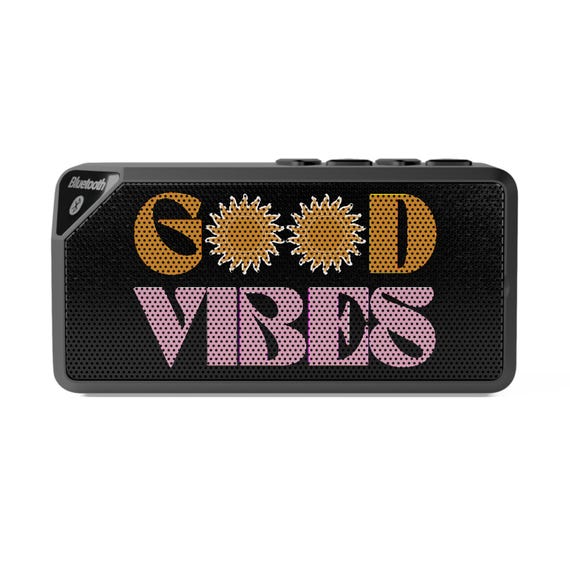 Good Vibes Bluetooth Speaker - Retro Audio Device for Music Lovers, Perfect Gift for Music Enthusiasts, Party Accessory, Home Decor, Travel
