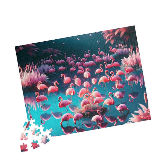 Flamingo Paradise Jigsaw Puzzle: Vibrant Family Game (520-Piece)