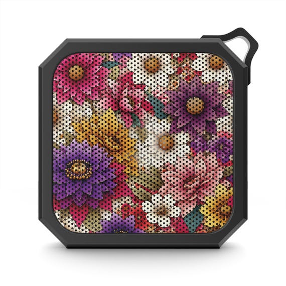 Bluetooth Speaker, Colorful Flowers Design Outdoor Music Player, Floral Wireless Speaker for Garden Parties, Waterproof Portable Speaker